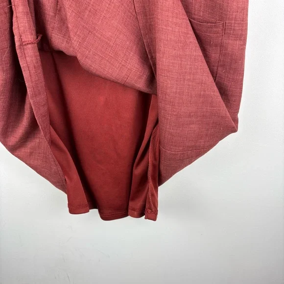 Lulus Women’s Poppy Rust V-Neck Shift Dress Pockets Chic Business Preppy Small - Picture 7 of 11